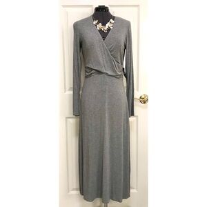 NWT Express Grey Jersey Faux Wrap Dress